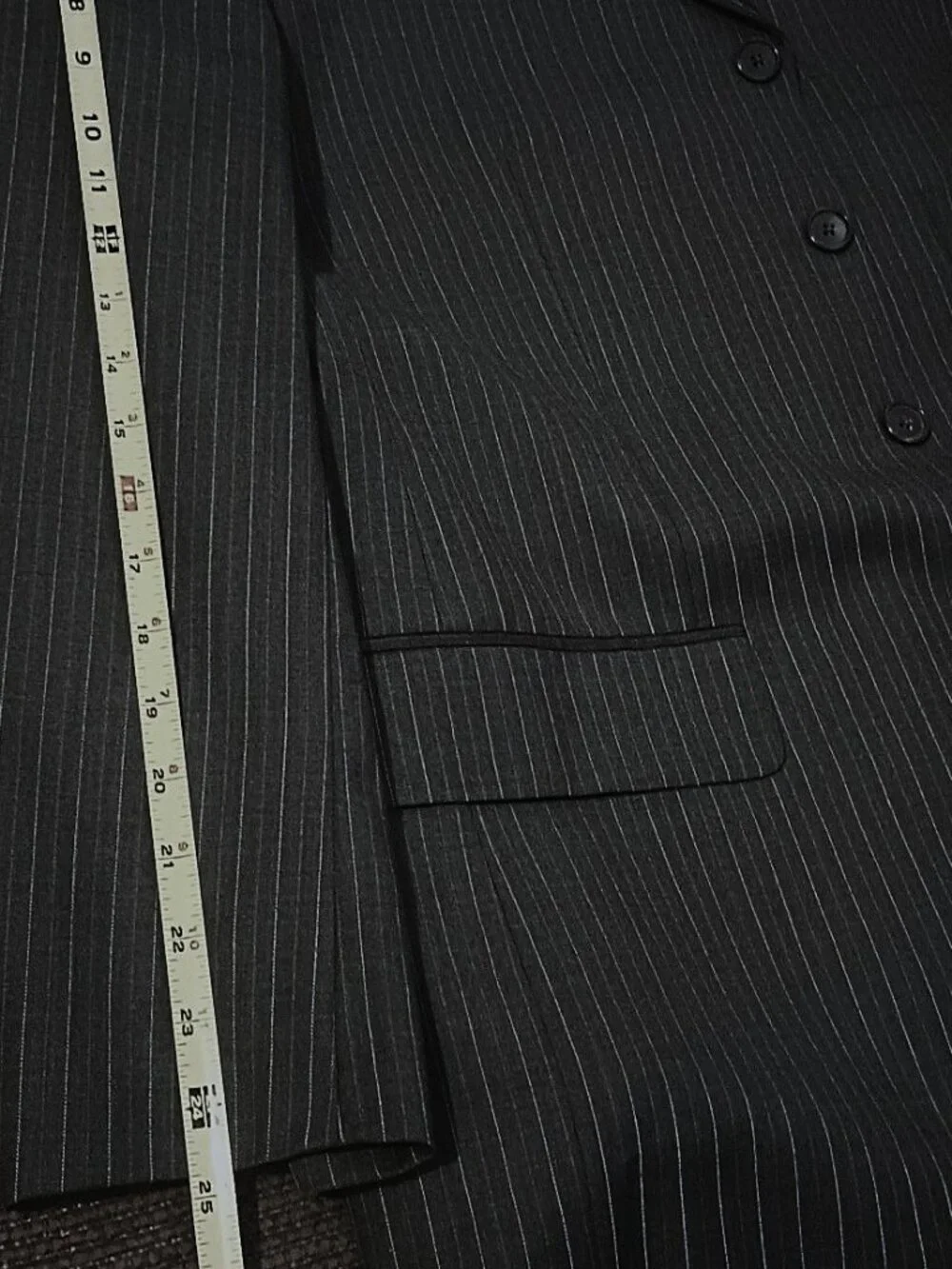 Martina Franca Elements Men Gray with Blue Pinstripe Blazer  40R
